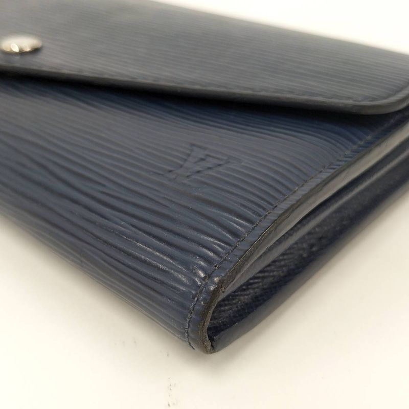 Louis Vuitton Long Foldable Wallet Portefeuille Sarah Epi in Indigo Blue — view 4