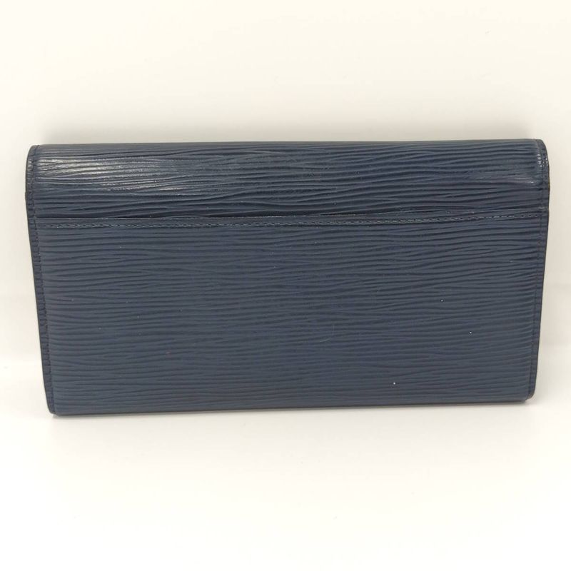 Louis Vuitton Long Foldable Wallet Portefeuille Sarah Epi in Indigo Blue — view 3