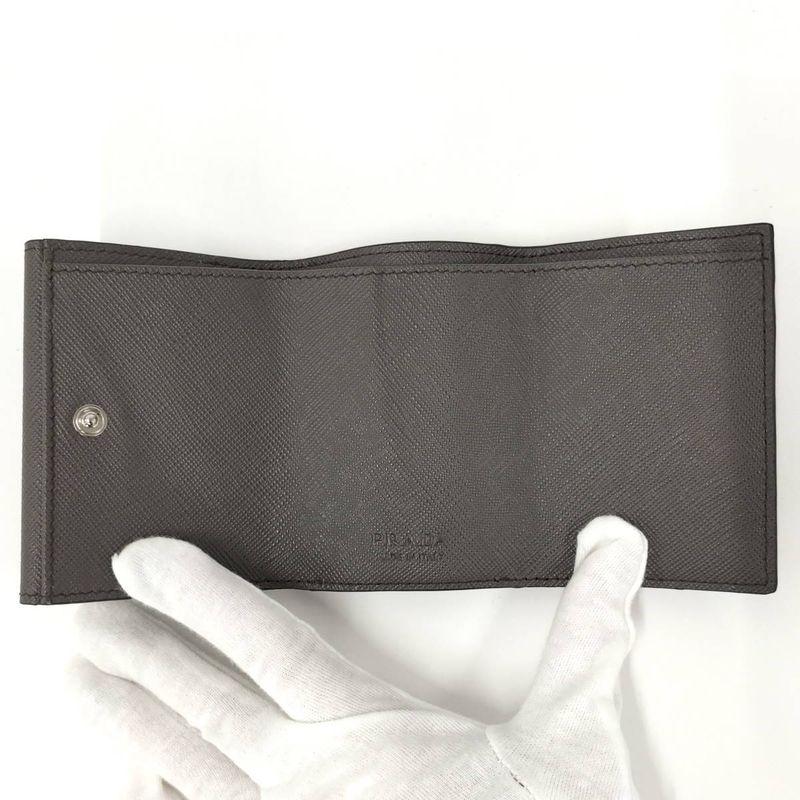 Prada Trifold Wallet Saffiano Leather Graige 2 Mh042 — view 2