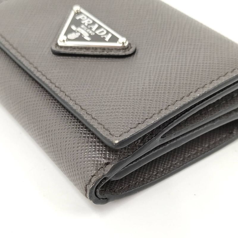 Prada Trifold Wallet Saffiano Leather Graige 2 Mh042 — view 4