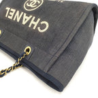 Chanel Deauville MM Tote Bag Denim Blue — view 5