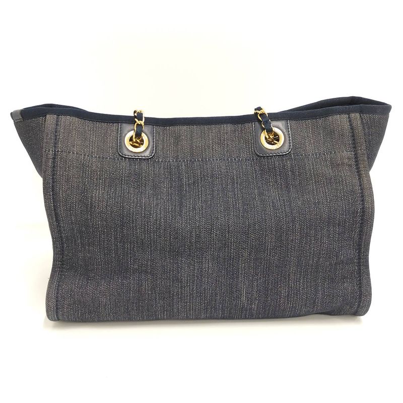 Chanel Deauville MM Tote Bag Denim Blue — view 2
