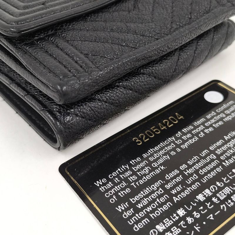 Chanel Trifold Compact Wallet Boy Leather Black — view 5
