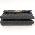 Chanel Trifold Compact Wallet Boy Leather Black — view 6