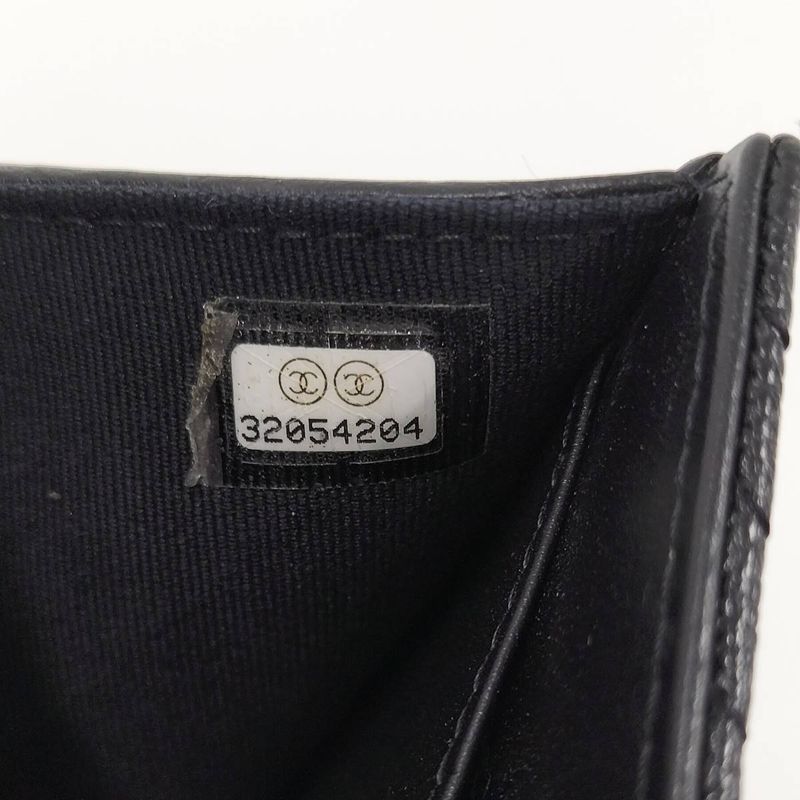 Chanel Trifold Compact Wallet Boy Leather Black — view 9