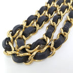 Chanel Chain Belt Medallion Coco Mark Leather Plated Gold Black — view 5