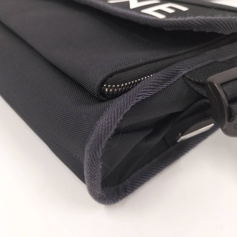 Celine Messenger Body Cross Bag Shoulder Canvas Black dmt — view 3