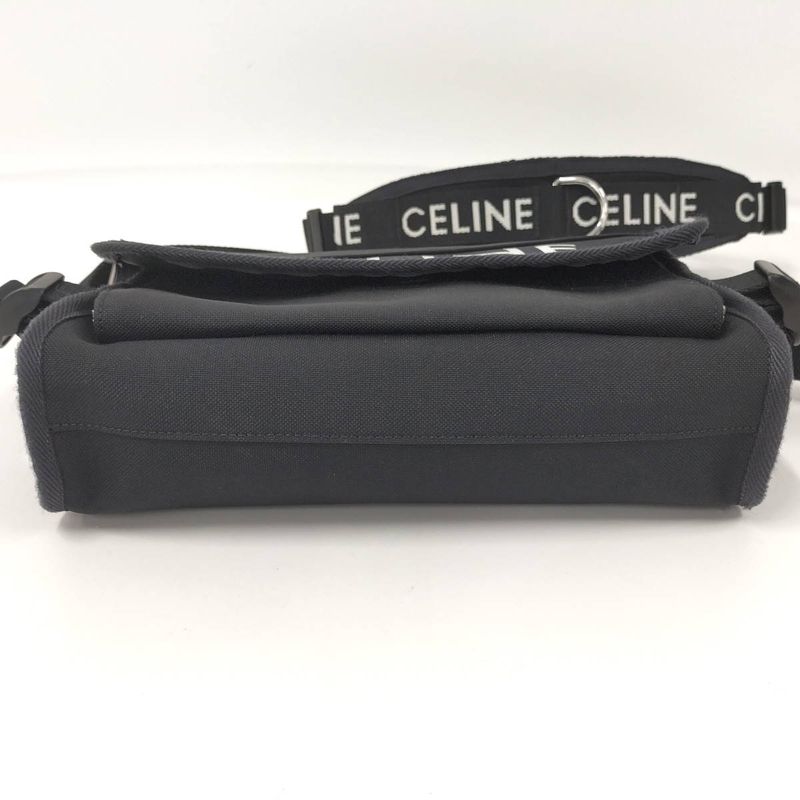 Celine Messenger Body Cross Bag Shoulder Canvas Black dmt — view 5