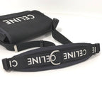 Celine Messenger Body Cross Bag Shoulder Canvas Black dmt — view 4