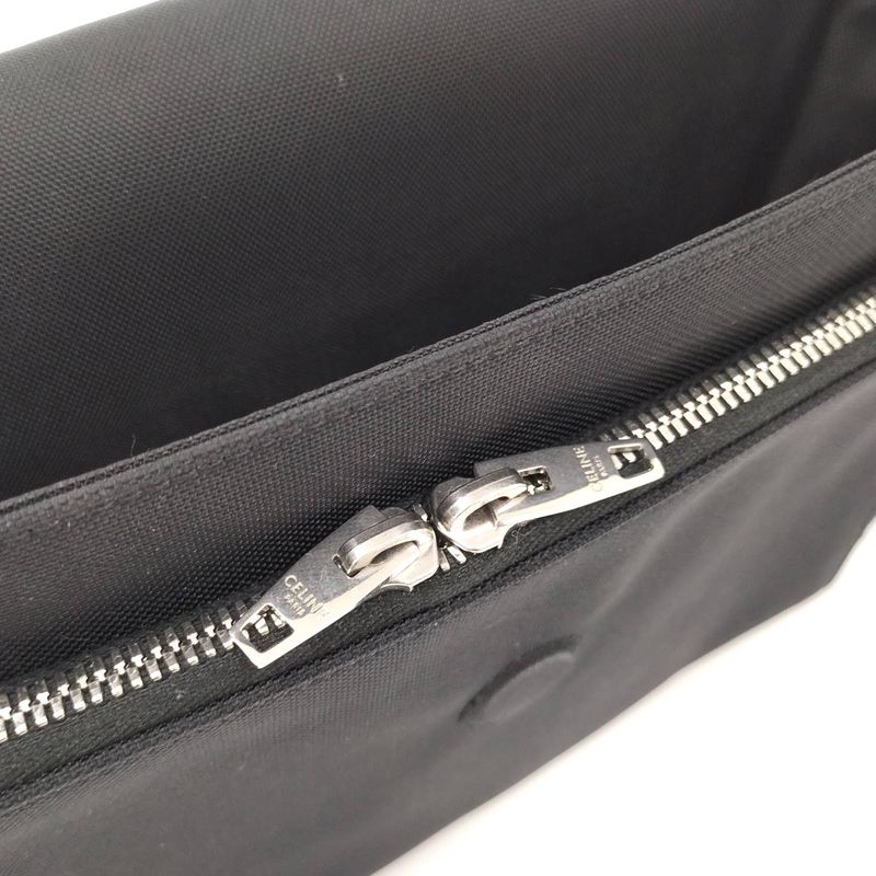 Celine Messenger Body Cross Bag Shoulder Canvas Black dmt — view 7