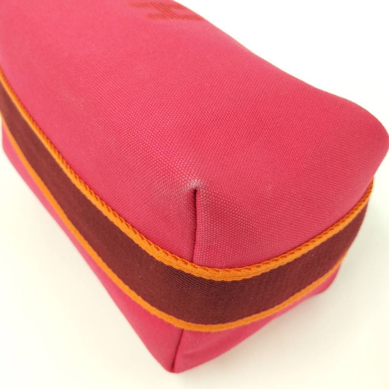 Hermes Brid a Black PM Handbag Vanity Pouch Canvas Pink — view 3