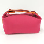 Hermes Brid a Black PM Handbag Vanity Pouch Canvas Pink — view 2