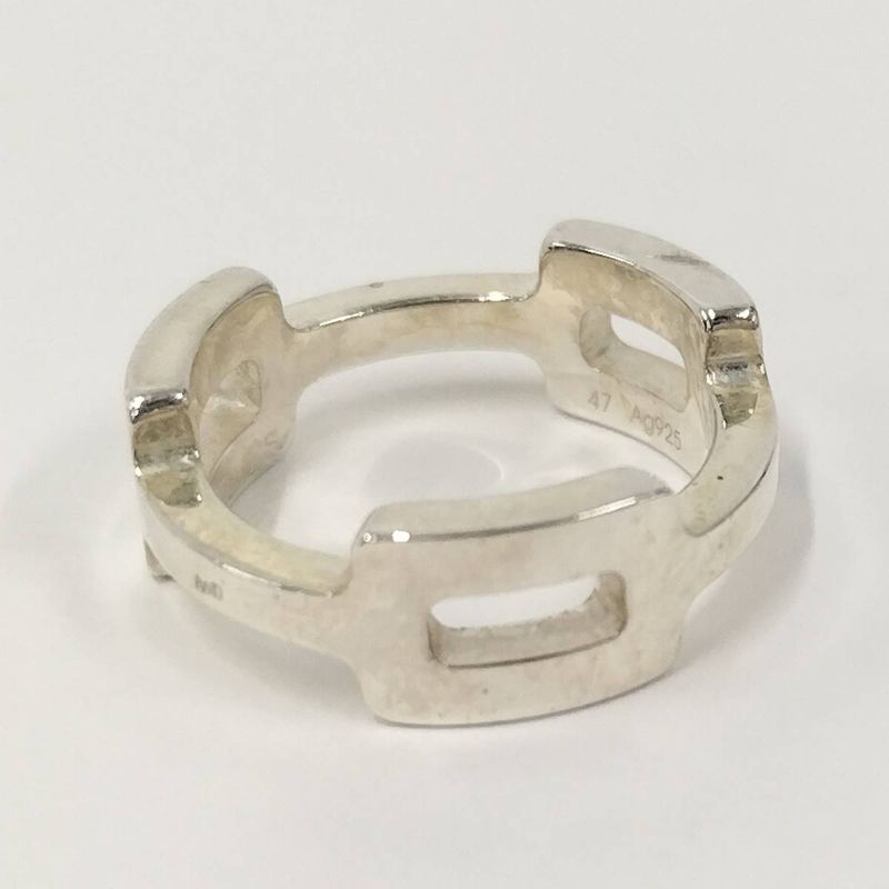 Hermes Silver Ring H Motif SV 925 Size 47 — view 5