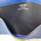 Hermes Rms Card Case Leather Blue Stamped — view 8