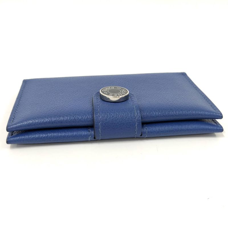 Hermes Rms Card Case Leather Blue Stamped — view 6