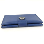 Hermes Rms Card Case Leather Blue Stamped — view 6