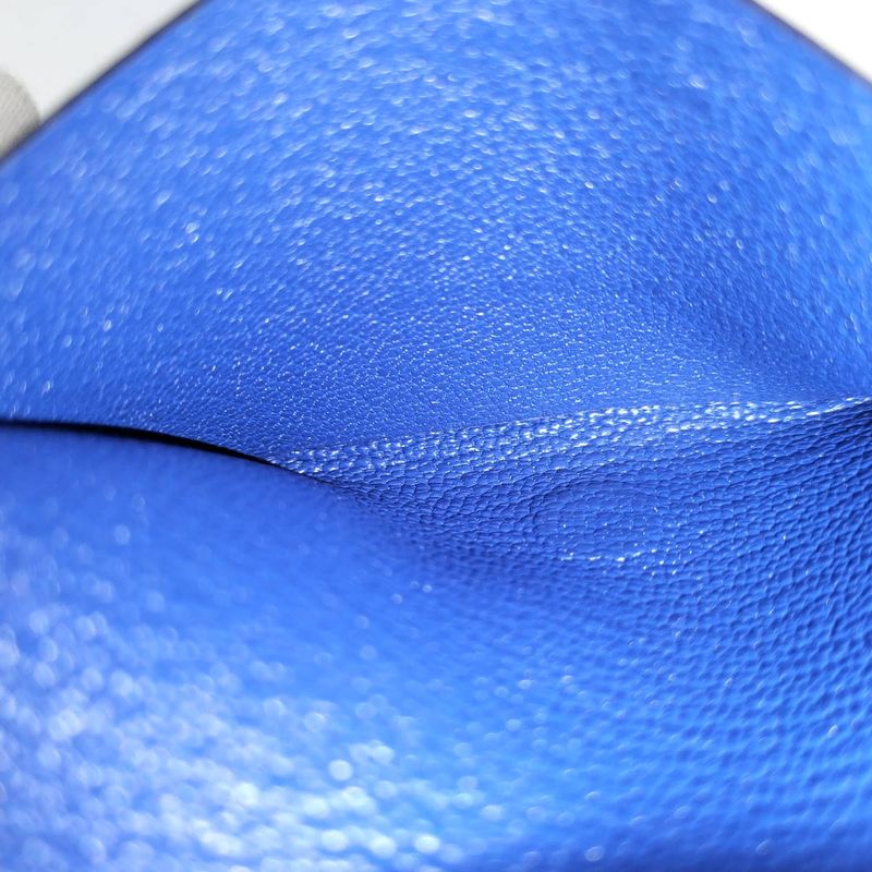 Hermes Rms Card Case Leather Blue Stamped — view 9