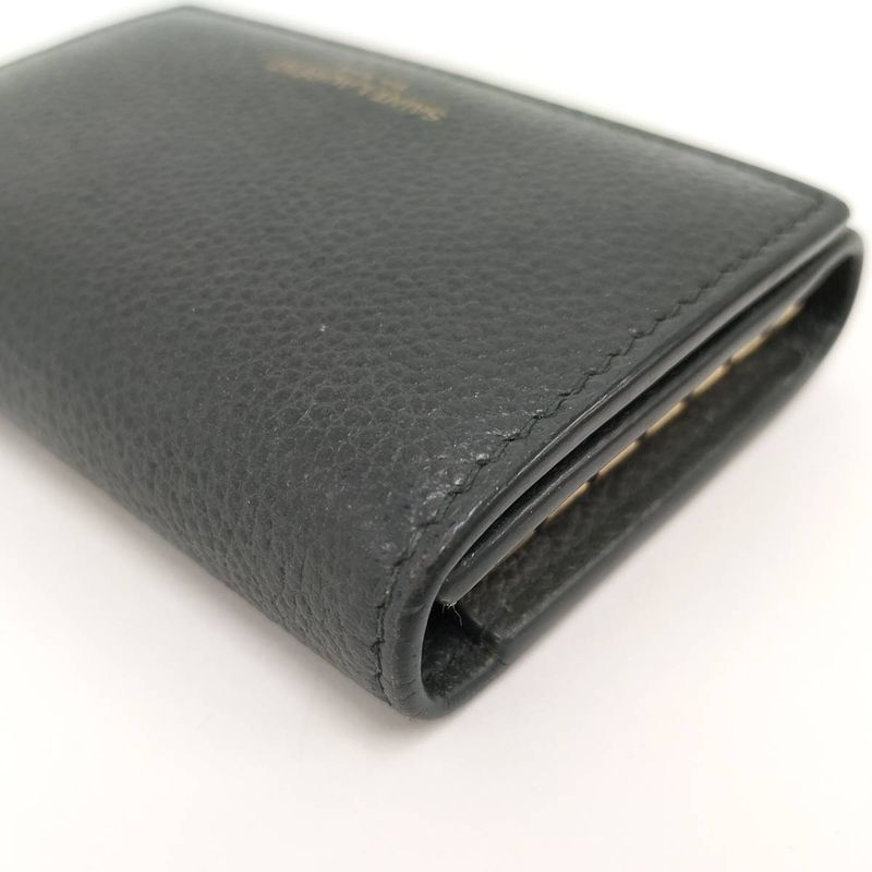 Saint Laurent Paris 6-Ring Key Case Leather Green — view 6