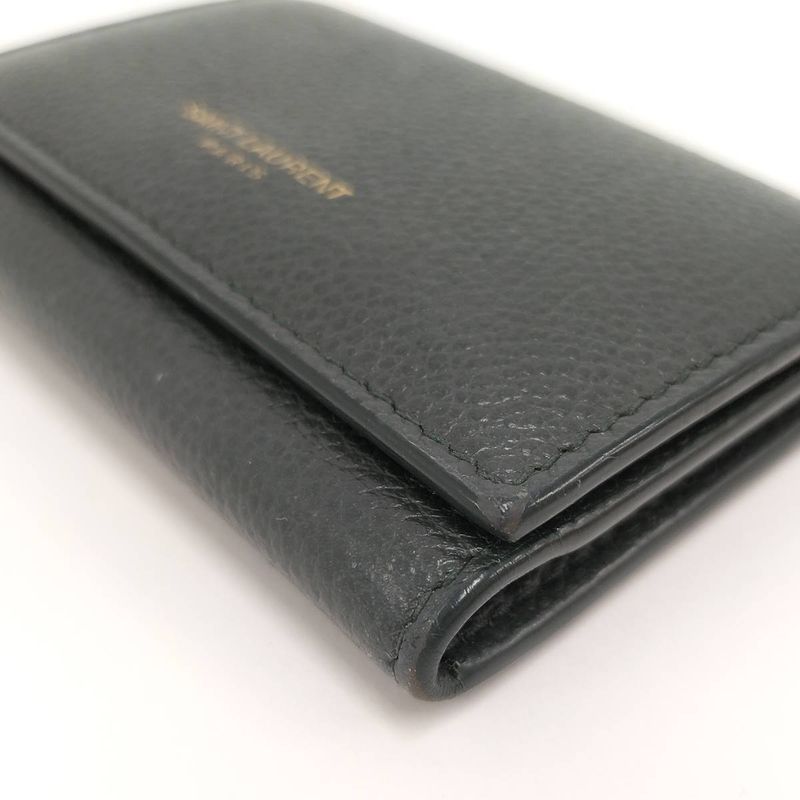 Saint Laurent Paris 6-Ring Key Case Leather Green — view 5