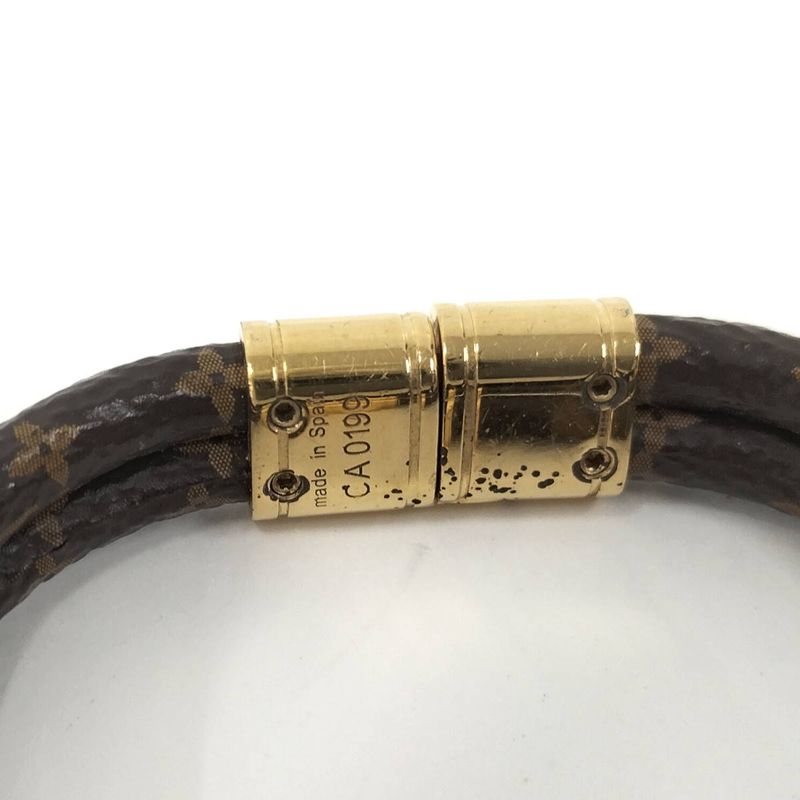 Louis Vuitton Bracelet Zodiac Rat Mouse Monogram Leather Plated Brown — view 8