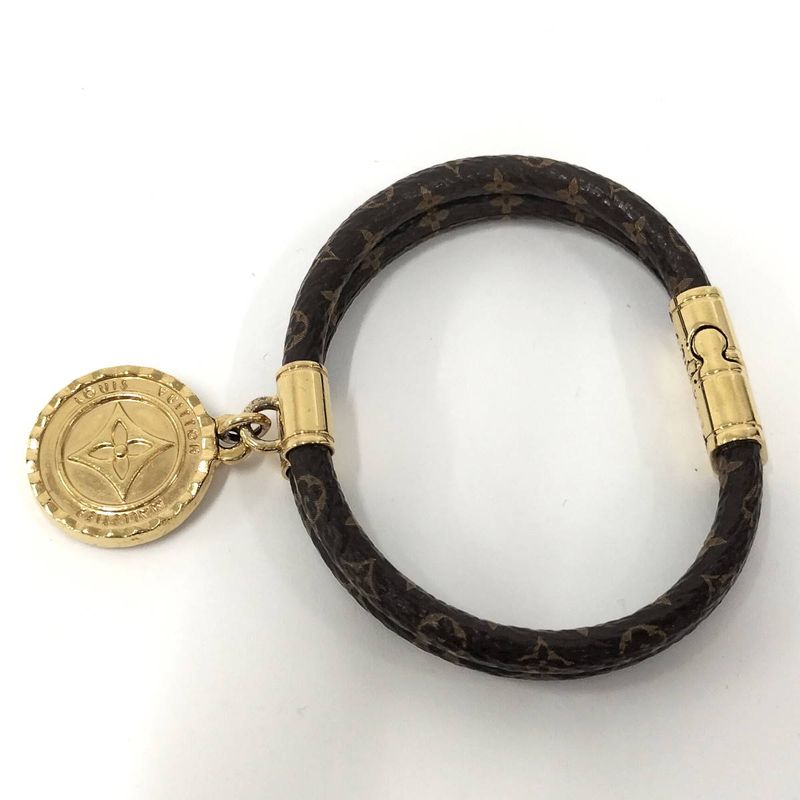 Louis Vuitton Bracelet Zodiac Rat Mouse Monogram Leather Plated Brown — view 3