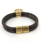 Louis Vuitton Bracelet Zodiac Rat Mouse Monogram Leather Plated Brown — view 4