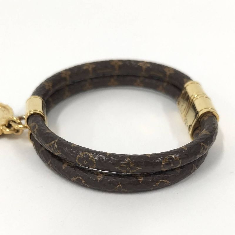 Louis Vuitton Bracelet Zodiac Rat Mouse Monogram Leather Plated Brown — view 6