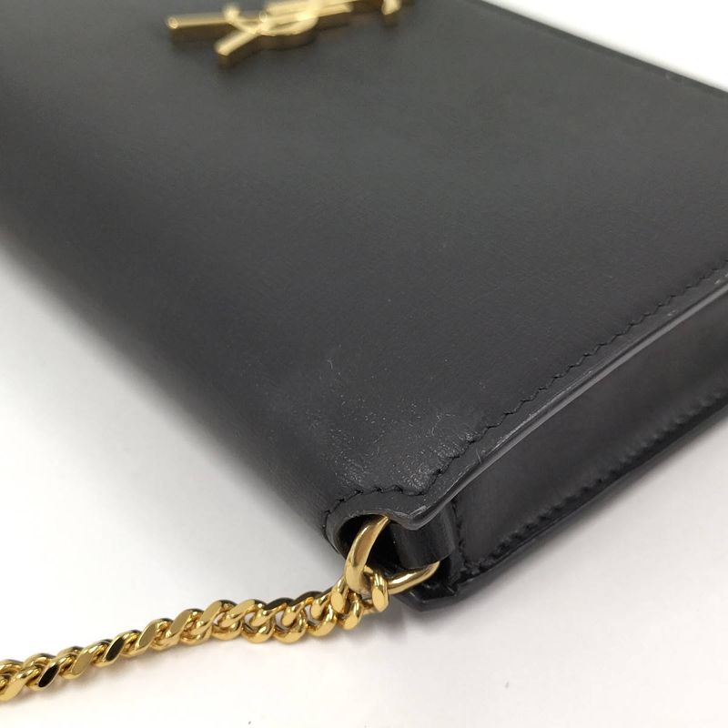 Saint Laurent Phone Shoulder Bag YSL Leather Black — view 5
