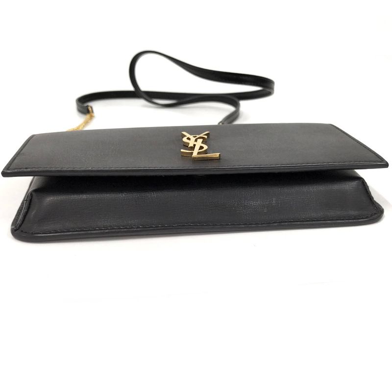 Saint Laurent Phone Shoulder Bag YSL Leather Black — view 8