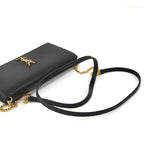 Saint Laurent Phone Shoulder Bag YSL Leather Black — view 4