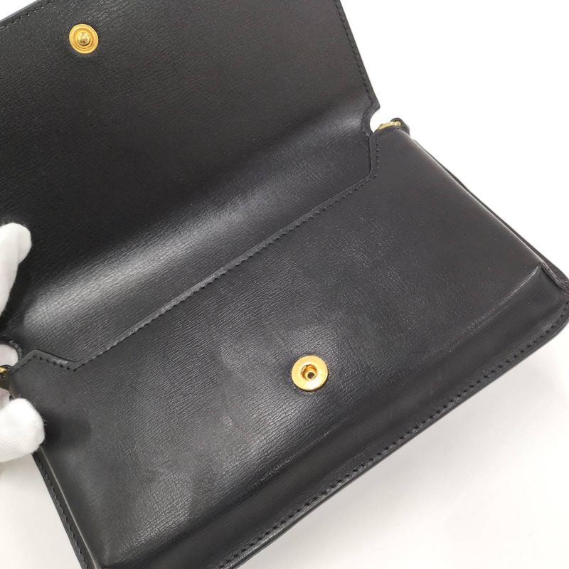 Saint Laurent Phone Shoulder Bag YSL Leather Black — view 6