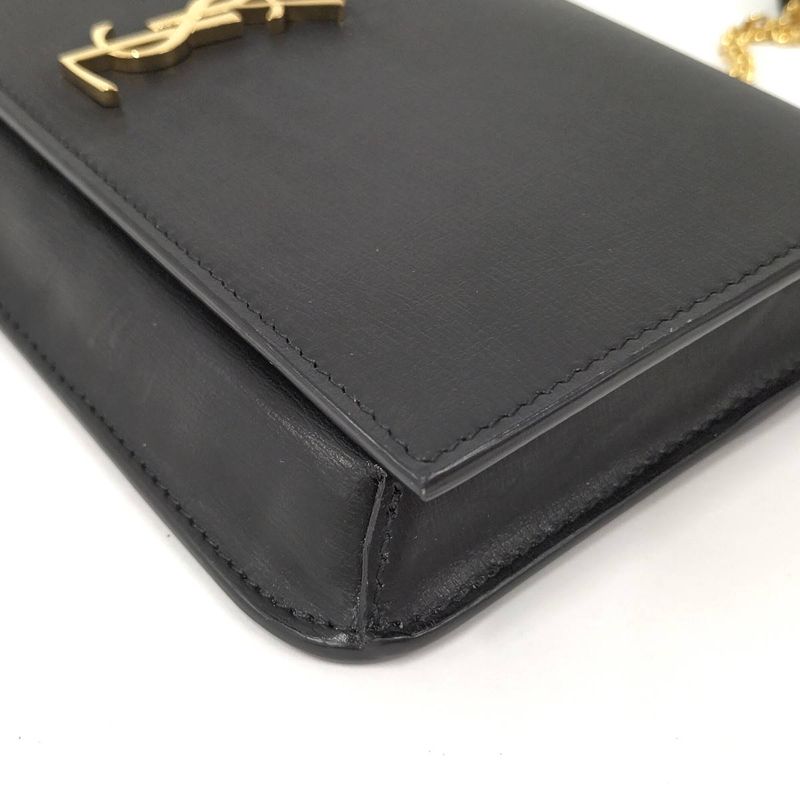 Saint Laurent Phone Shoulder Bag YSL Leather Black — view 3
