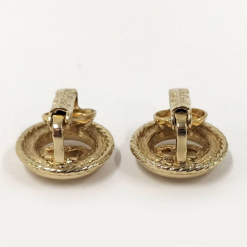 Christian Dior Earrings with Plated Gold Logo Motifs — view 4