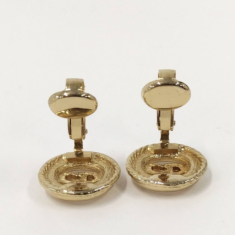Christian Dior Earrings with Plated Gold Logo Motifs — view 5