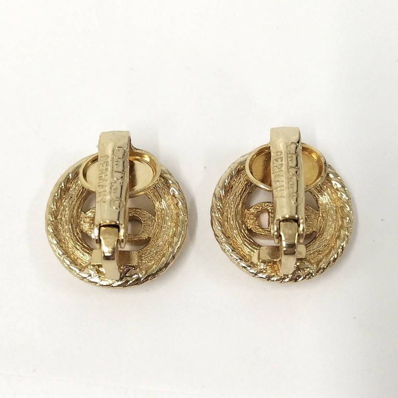 Christian Dior Earrings with Plated Gold Logo Motifs — view 3
