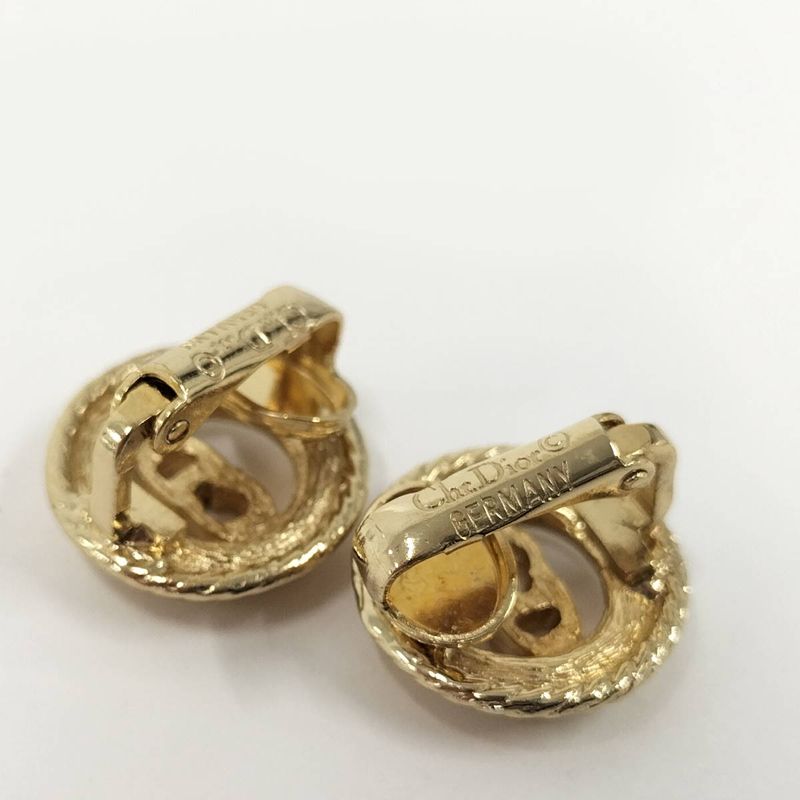 Christian Dior Earrings with Plated Gold Logo Motifs — view 7