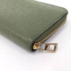 Loewe Repeat Anagram Round Zipper Long Wallet Leather Green C499 T12 — view 5