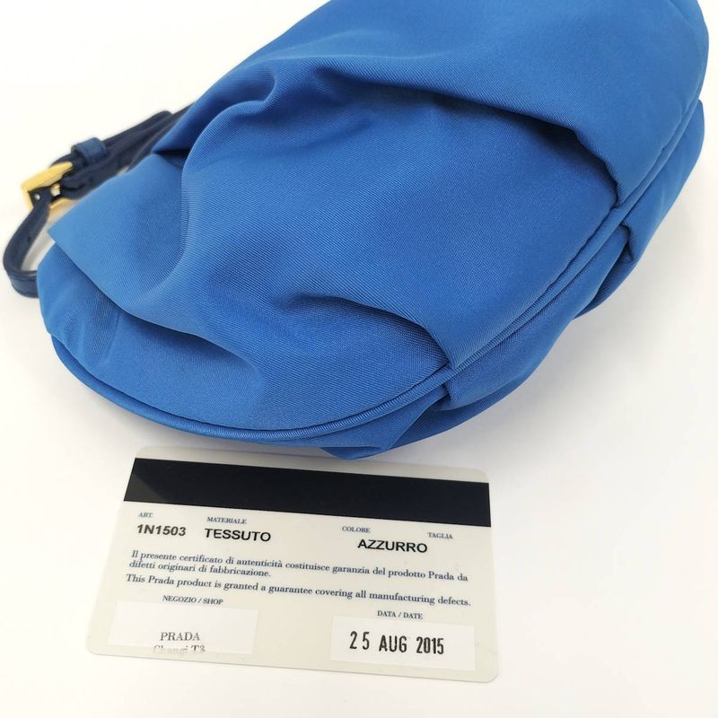 Prada Pouch Nylon Blue 1 N1503 — view 3