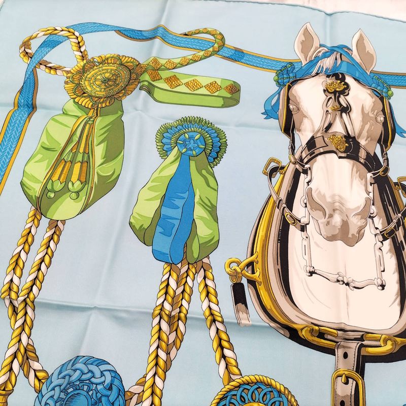 Hermes Scarf Carre 90 Blue — view 3