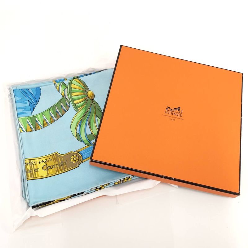Hermes Scarf Carre 90 Blue — view 9
