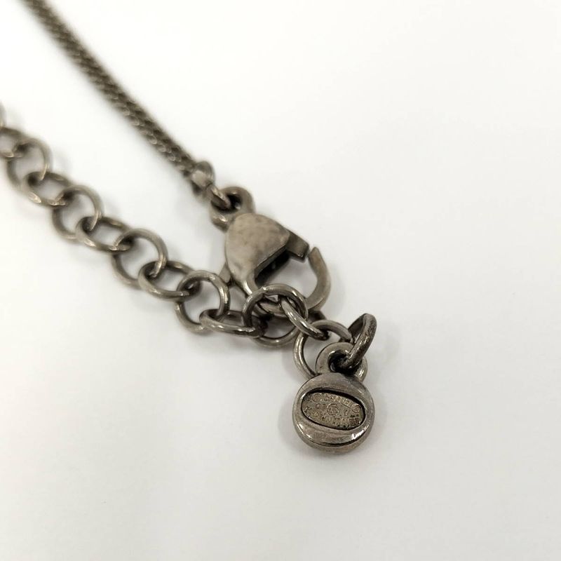 Chanel Necklace Coco Rhinestone Plated Silver 09 — view 8