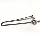 Chanel Necklace Coco Rhinestone Plated Silver 09 — view 4