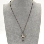 Chanel Necklace Coco Rhinestone Plated Silver 09 — view 9