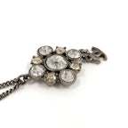 Chanel Necklace Coco Rhinestone Plated Silver 09 — view 6