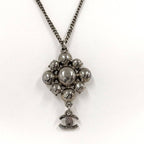 Chanel Necklace Coco Rhinestone Plated Silver 09 — view 3