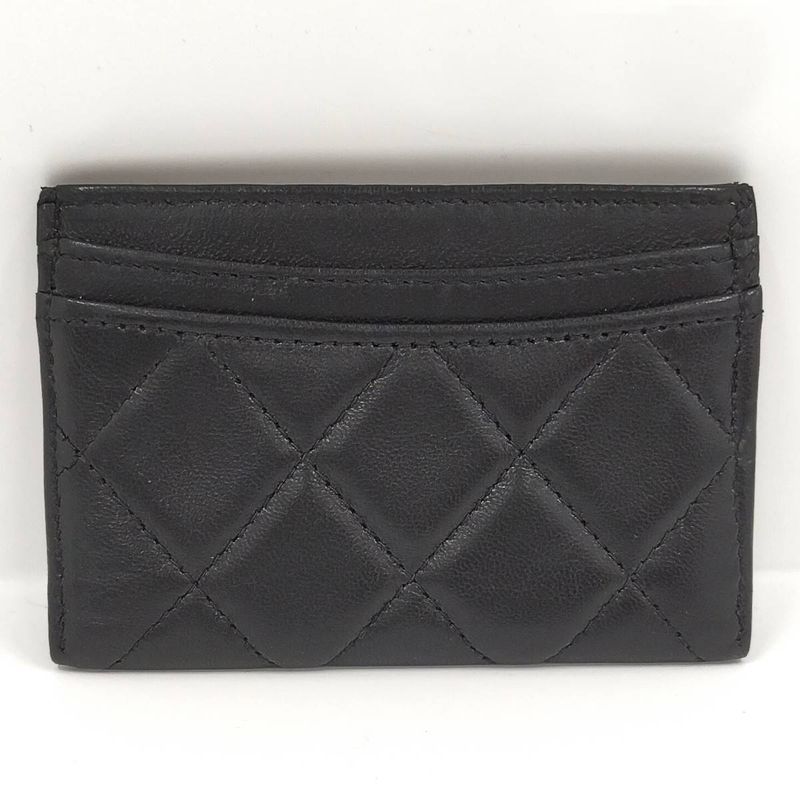 Chanel Classic Card Case Holder Quilted Leather Black Ap0213 — view 3