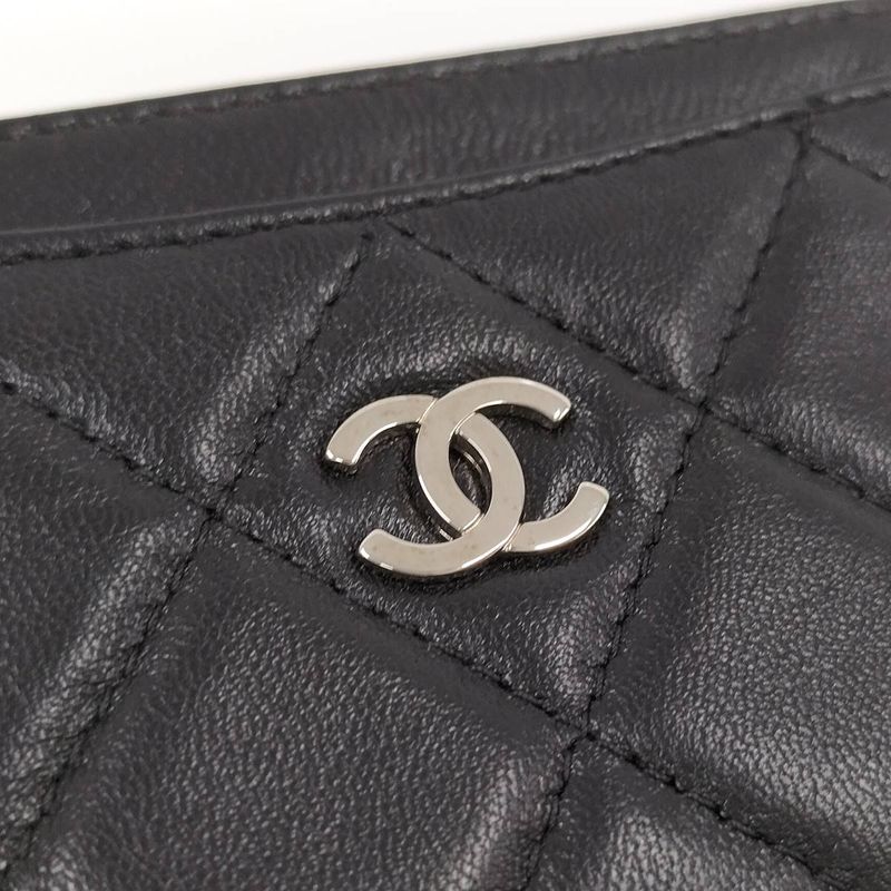 Chanel Classic Card Case Holder Quilted Leather Black Ap0213 — view 5