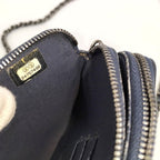 Chanel Boy Chain Wallet in Navy Caviar Leather — view 9