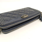 Chanel Boy Chain Wallet in Navy Caviar Leather — view 5