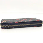 Gucci Round Zipper Long Wallet Interlocking G Heart Pattern Leather Navy — view 6